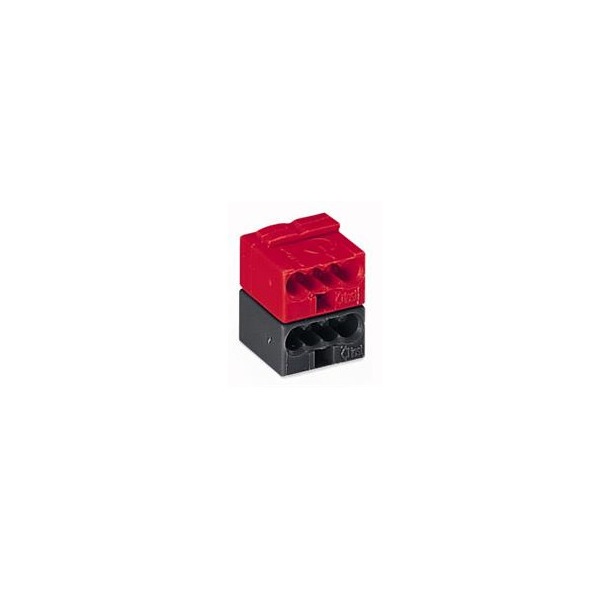 Wago 243-211 4-Leiter-Buchsenklemme für Einzellötstifte für KNX dunkelgrau/rot 50 Stück