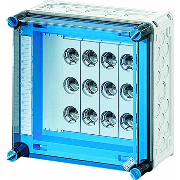 Hensel Mi 3225 Mi-Sicherungsgehäuse, 4x3x25A, DII, E27 auf Sammelschiene 250 A, 5polig