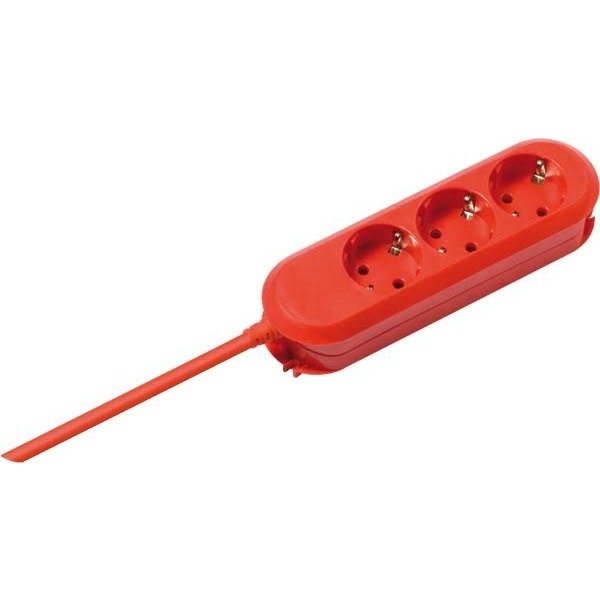 Bachmann 388.371 Tischsteckdose 3-fach 3 Meter rot
