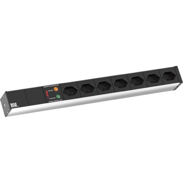 Bachmann 800.1258 Steckdosenleiste 482,6mm(19Z) 7xCH T23 3 Meter