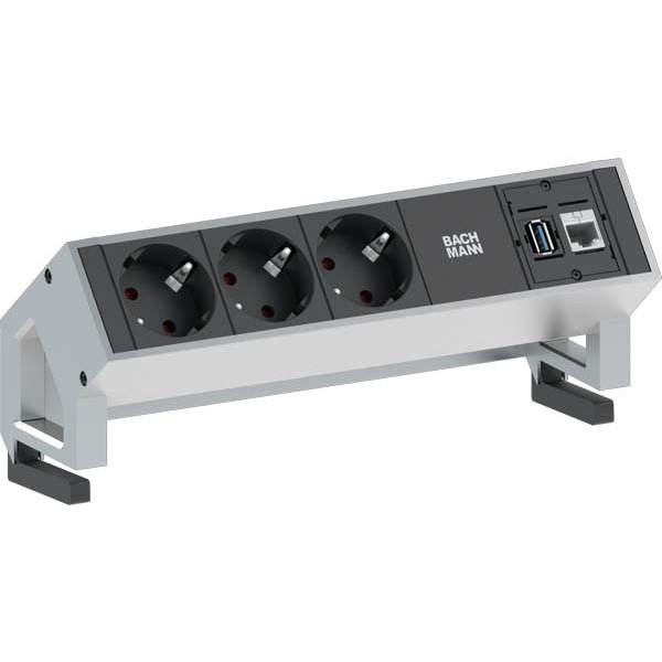 Bachmann 902.301 Steckdoseneinheit 3x Schutzkontakt 1xCat6+USB