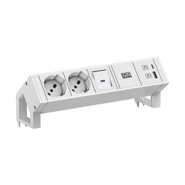 Bachmann 902.3226 Steckdosenleiste DESK2 white 2xP40