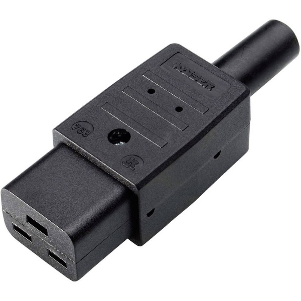 Bachmann 915.174 Kaltgerätedose C19 schwarz 16A/250VAC,65 Grad