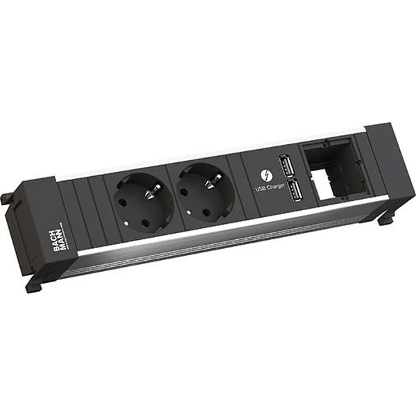 Bachmann 916.0514 Power Frame 2x Schutzkontakt 1xUSBCharg