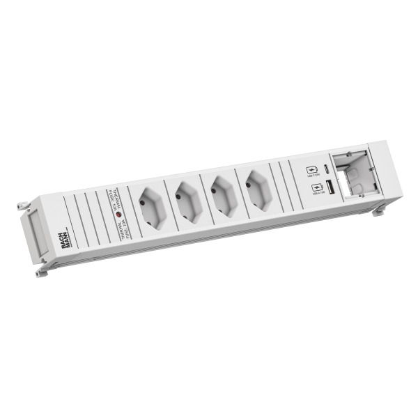 Bachmann 916.722 Steckdosenleiste 4xCH 0° 1x Custom Modul 1xUSB
