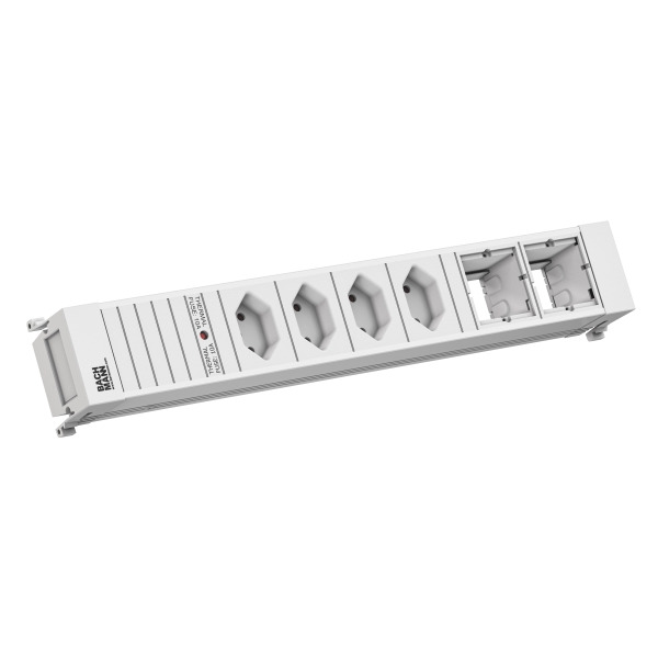 Bachmann 916.723 Steckdosenleiste 4xCH 0° 2x Custom Modul 0 2 Meter
