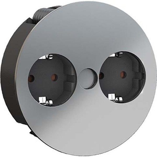 Bachmann 931.021 TWIST Steckdosenleiste 2S 2x Schutzkontakt AEH Chr.