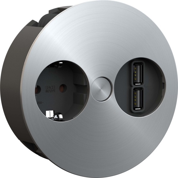 Bachmann 931.031 TWIST Steckdosenleiste Edelstahl-Optik