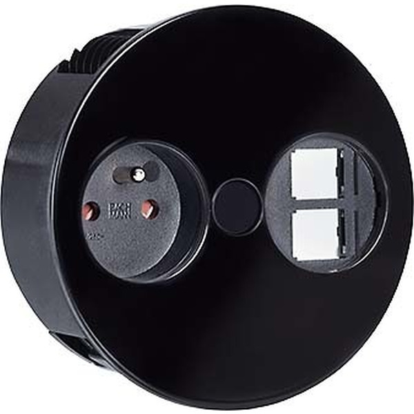 Bachmann 931.134 TWIST Steckdosenleiste 1xUTE 2xKeystone schwarz