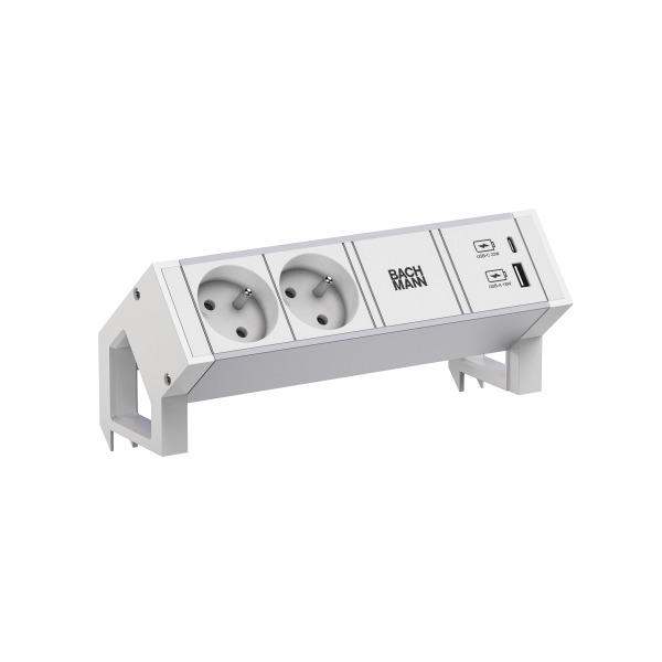 Bachmann 937.408 Steckdosenleiste DESK2 ALU WHITE