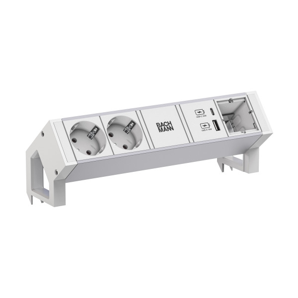 Bachmann 937.413 Steckdosenleiste DESK2 ALU WHITE