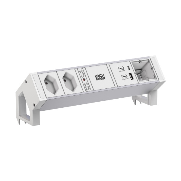 Bachmann 937.425 Steckdosenleiste DESK2 ALU WHITE
