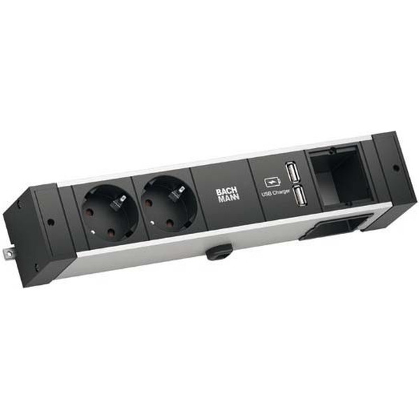Bachmann 941.001 DESK RAIL Ladeeinsatz 2xCEE7/3 1xUSB 1x Custom Modul