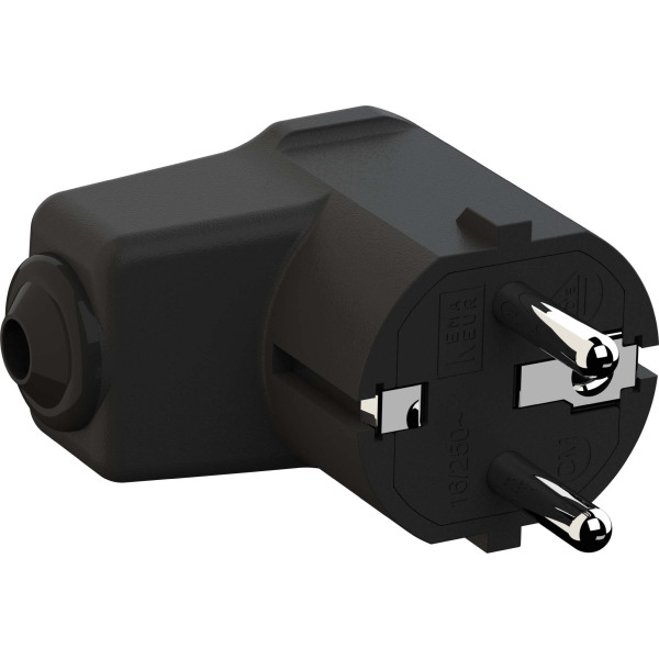 Bachmann 960.102 Montage-Winkelstecker 2p+ Schutzkontakt schwarz