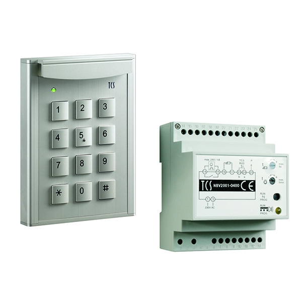 TCS PZF5000-0010 code:pack mit Codechloss codelock12 für bis zu 10 Zahlencodes eloxiert silber + Steuergerät BVS20