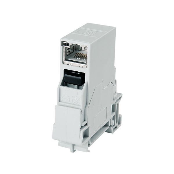 Telegärtner 100007437 STX Tragschienen-Verbinder RJ45 Kupplung Cat.6