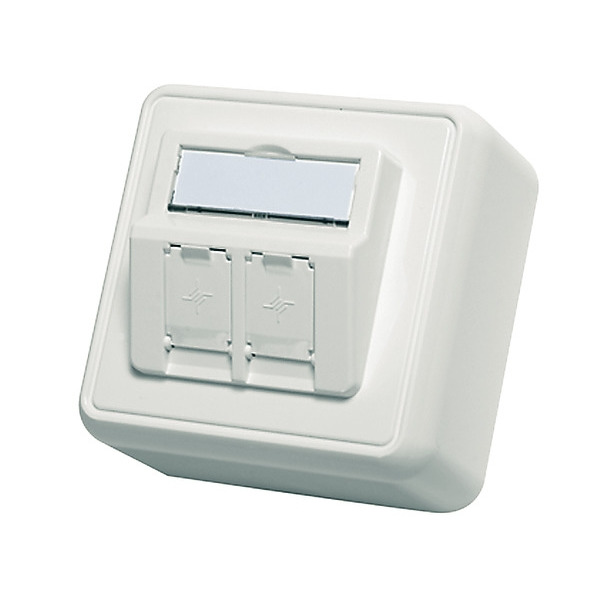 Telegärtner 100021382 Modul-Aufnahme AP 80x80 2-fach alpinweiß leer