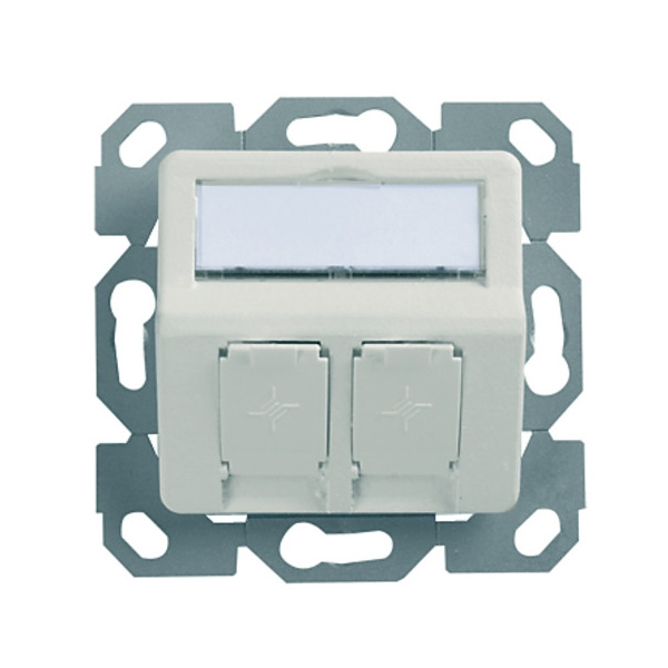 Telegärtner 100021417 Modul-Aufnahme 2-fach UP/50 alpinweiß aufbauend