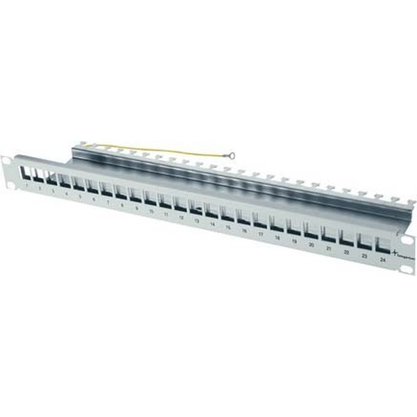 Telegärtner 100021492 19 Zoll -Modulträger 1HE grau 24AMJ/UMJ Ports leer