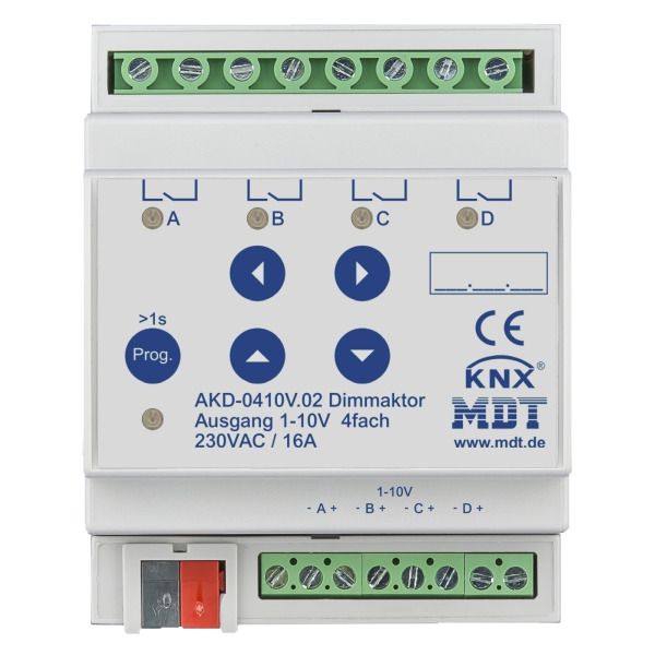 MDT AKD-0410V.02 KNX Dimmaktor 4-fach 4TE REG 1-10 V RGBW