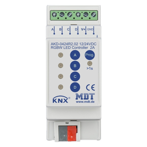MDT AKD-0424R2.02 KNX LED Controller 4-Kanal 2/4 A RGBW 2TE REG