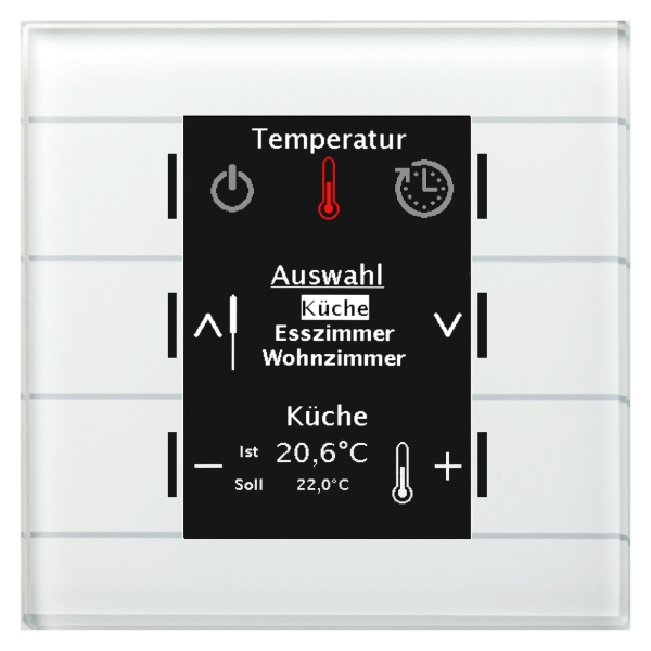 MDT BE-GBZW.01 KNX Glas Bedienzentrale Smart mit Farbdisplay Weiß