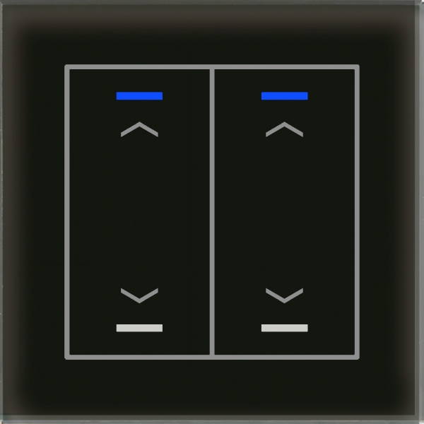 MDT BE-GTL20S.A1 KNX Glastaster II Light 2-fach RGBW Schwarz Jalousie
