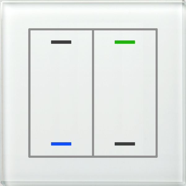 MDT BE-GTL2TW.01 KNX Glastaster II Light 2-fach RGBW mit Temperatursensor Weiß Neutral