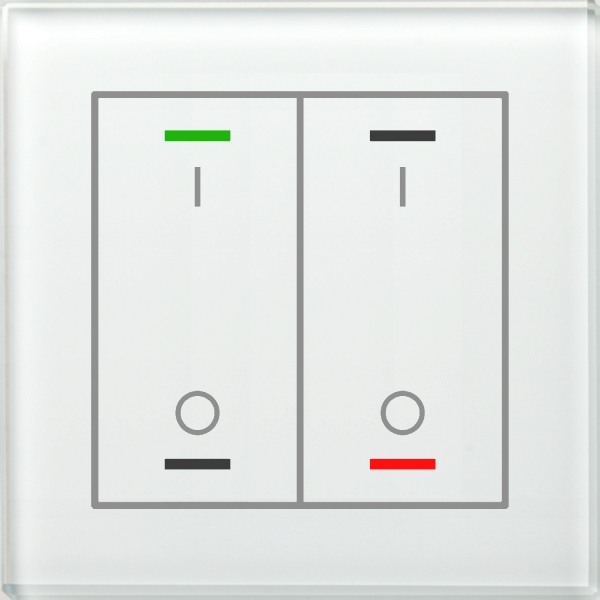 MDT BE-GTL2TW.B1 KNX Glastaster II Light 2-fach RGBW mit Temperatursensor Weiß Schalten