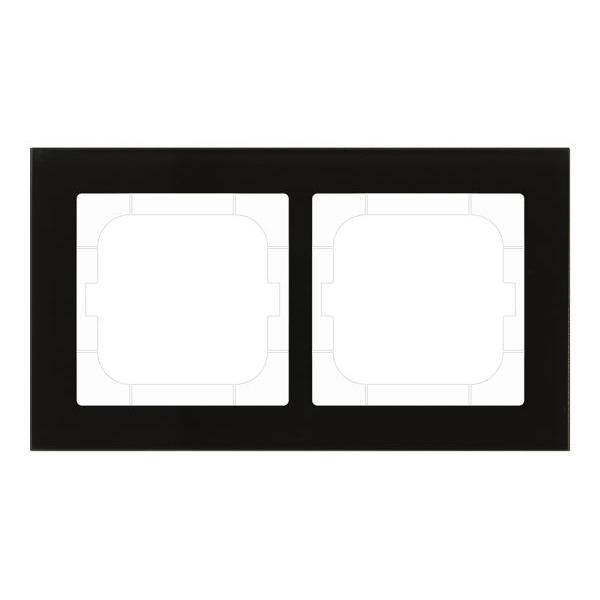 MDT BE-GTR263S.01 KNX Glasrahmen 2-fach für 63 mm Programme Schwarz