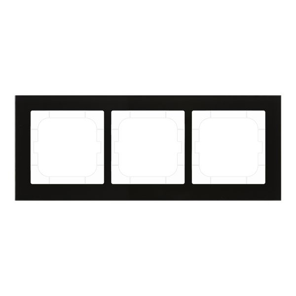 MDT BE-GTR363S.01 KNX Glasrahmen 3-fach für 63 mm Programme Schwarz