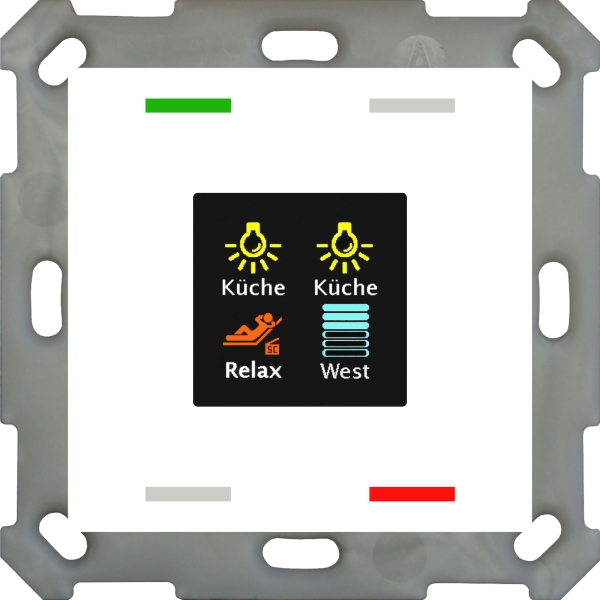 MDT BE-TAS5504.01 KNX Taster Smart 55 4-fach mit Farbdisplay Reinweiß glänzend