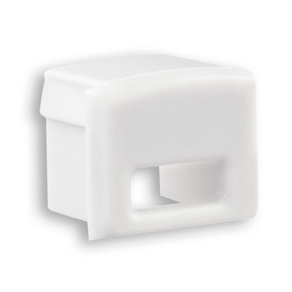 Dotlux 3998 PVC-Endkappe für Profil/Abdeckung DXA2/A weiß mit Kabeldurchführung