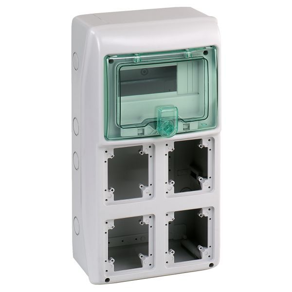 Schneider Electric 13154 Kaedra Leergehäuse 4 Montagestellen für Steckdosen 90x100mm 8 TE