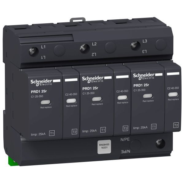 Schneider Electric 16331 Kombiableiter PRD1 25R 3-polig TYP1+2 Uc 350V