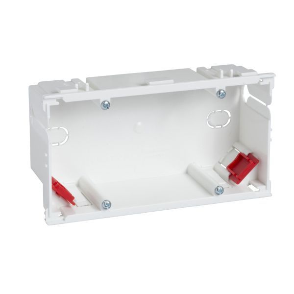Schneider 5586155 Geräteeinbaudose 2-fach inkl. 2 Zugentl. c/c71mm, F80-Frontöffnung VKE=10 MIB-A2