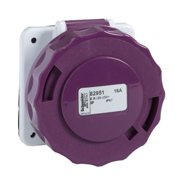 Schneider 82951 Anbausteckdose, 16A, 2p, 20-25 V AC, IP67