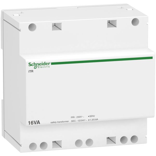 Schneider A9A15218 Sicherheitstransformator iTR, 230V 50-60 Hz, Ausgang 12-24 V, 16VA