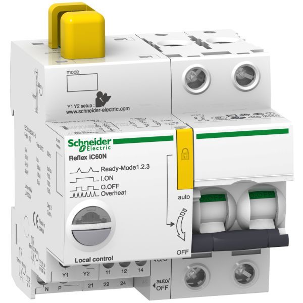 Schneider A9C61216 Reflex iC60N Ti24 16A 2P B, Fernschaltbarer Leitungsschutzschalter