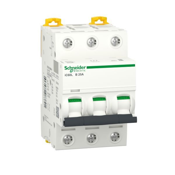 Schneider A9F93325 Leitungsschutzschalter iC60L, 3P, 25A, B-Charakteristik, 25kA