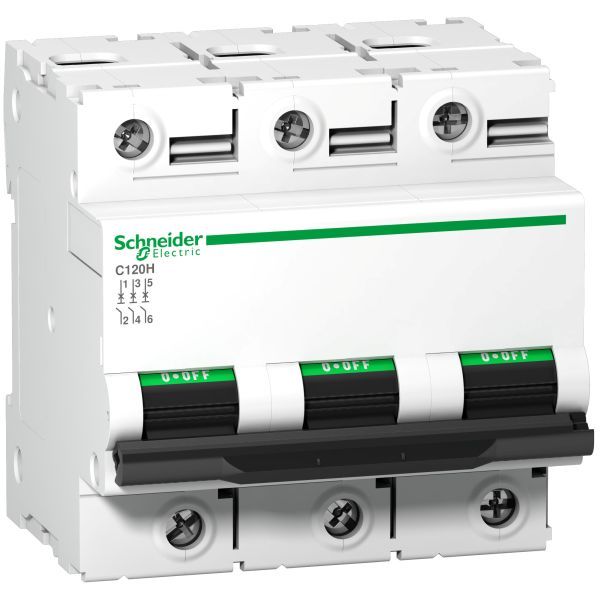 Schneider A9N18468 Leitungsschutzschalter C120H, 3P, 80A, C Charakteristik, 15kA