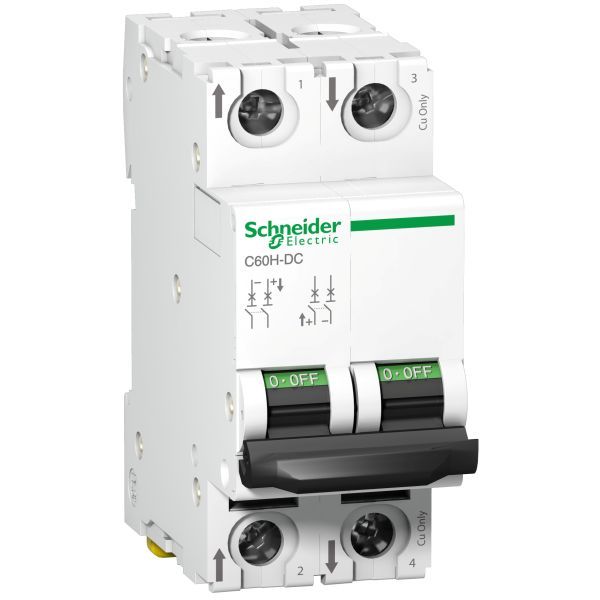 Schneider A9N61526 Leitungsschutzschalter C60H-DC, 2P, 6A, C-Charakteristik,
