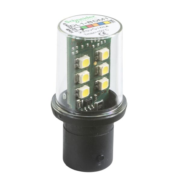 Schneider DL1BDM1 LED-Lampe, weiß für Befehls- u. Meldegeräte, BA 15d, 230V