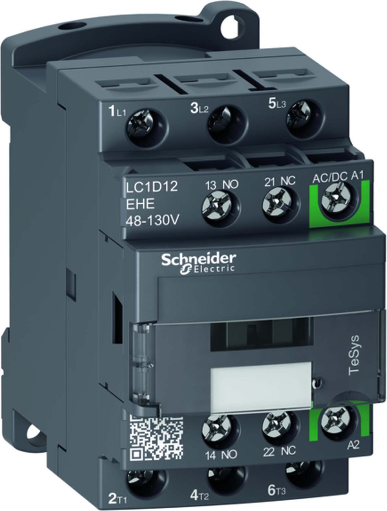 Schneider LC1D12EHE Leistungsschütz LC1D 3p, +1S+1Ö, 5.5 kW, 12 A, 400 V AC3, Spule 48-130 V AC/DC
