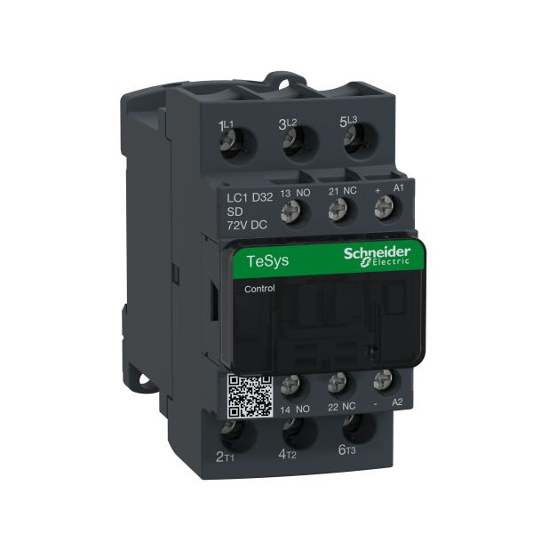 Schneider LC1D32SD Leistungsschütz LC1D 3p, +1S+1Ö, 15 kW, 32 A, 400 V AC3, Spule 72 V DC