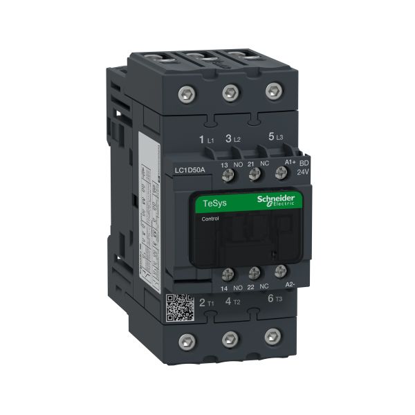 Schneider LC1D50ABD Leistungsschütz LC1D 3p, +1S+1Ö, 22 kW, 50 A, 400 V AC3, Spule 24 V DC
