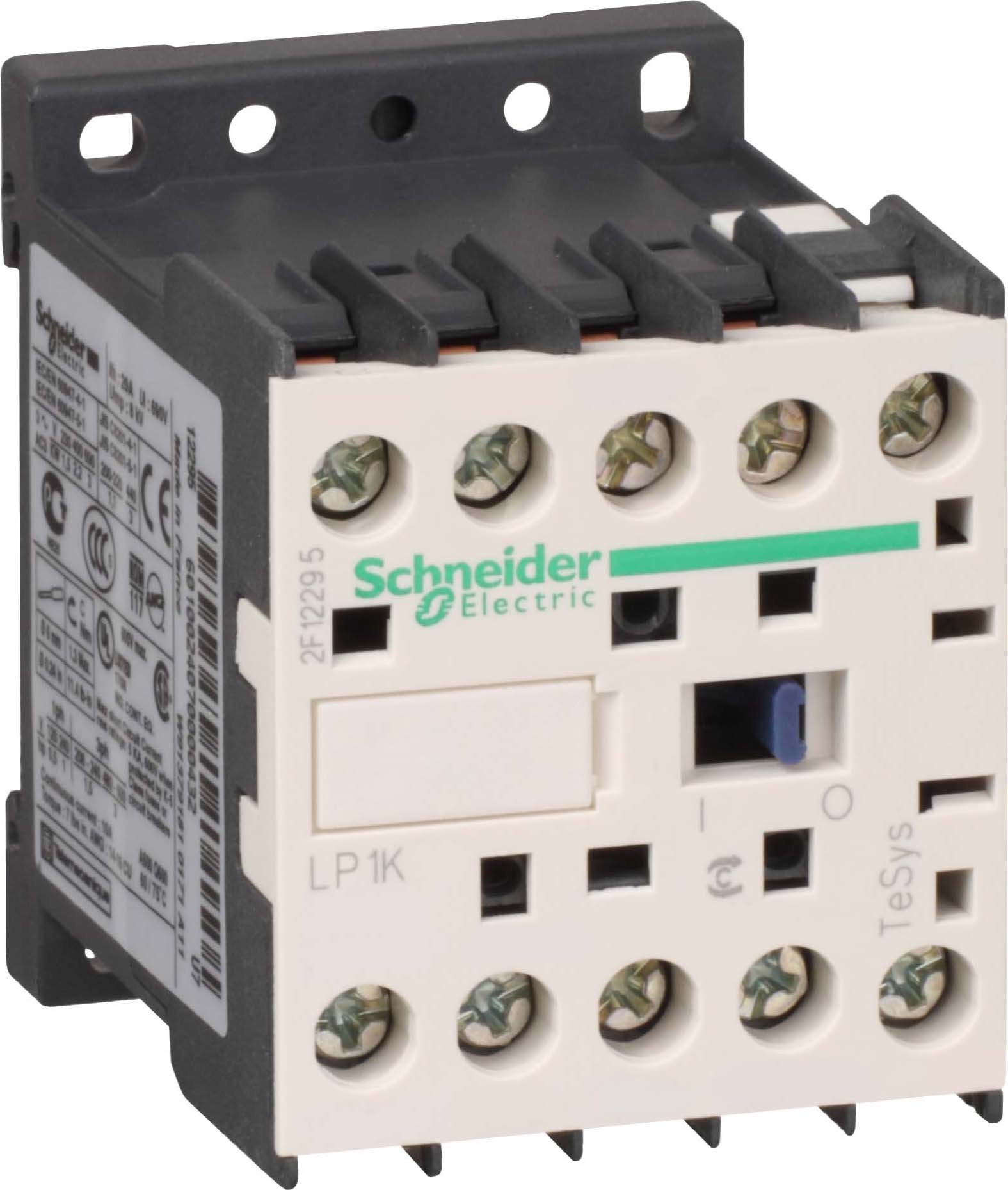 Schneider LP1K06013BD3 Leistungsschütz LP1K 3p, +1Ö, 2.2 kW, 6 A, 400 V AC3, Spule 24 V DC
