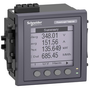Schneider METSEPM5100 Universalmessgerät PM5100, ohne Kommunikation, bis zur 15. Harmonischen, 1 Digitalausgang, Genauigkeitsklasse 0,5s