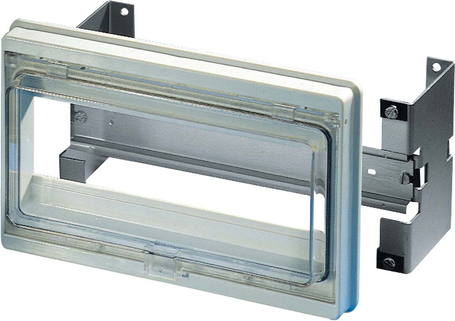 Schneider NSYMW10MK Modulare Frontplatte m. abgedicht. Fenster IP55. Öffnung 46 x180mm (10 Module)