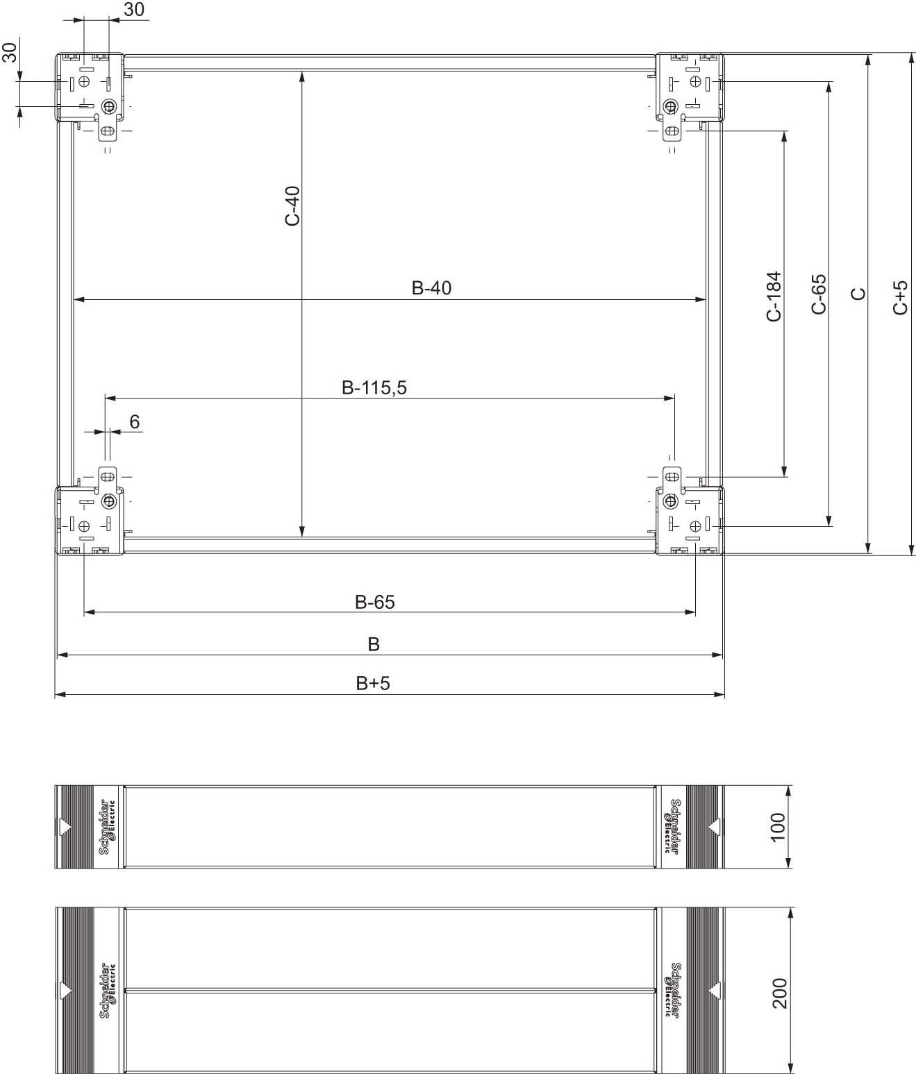 Schneider NSYSPF6100 PanelSeT SF/SM Zubehör Sockel-Frontteile, 100x600mm